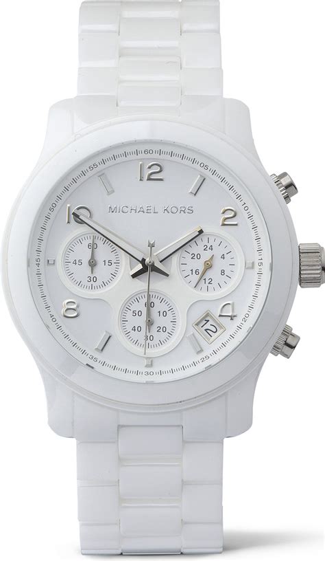 white ceramic michael kors womens watch|michael kors chronograph watch women.